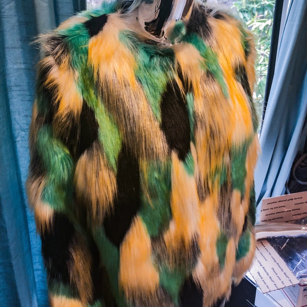 Vera & Lucy Faux Fur patchwork jacket
